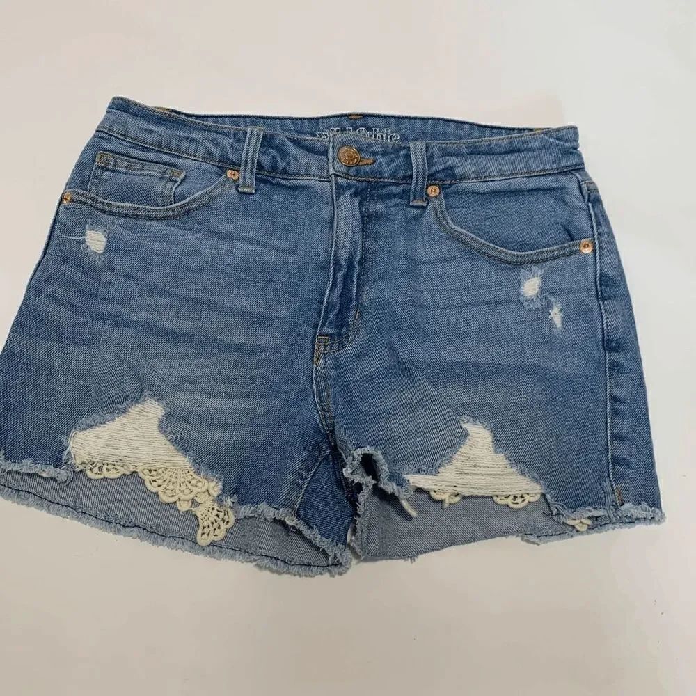 Wild Fable Crotchet Distressed Frayed Denim Short